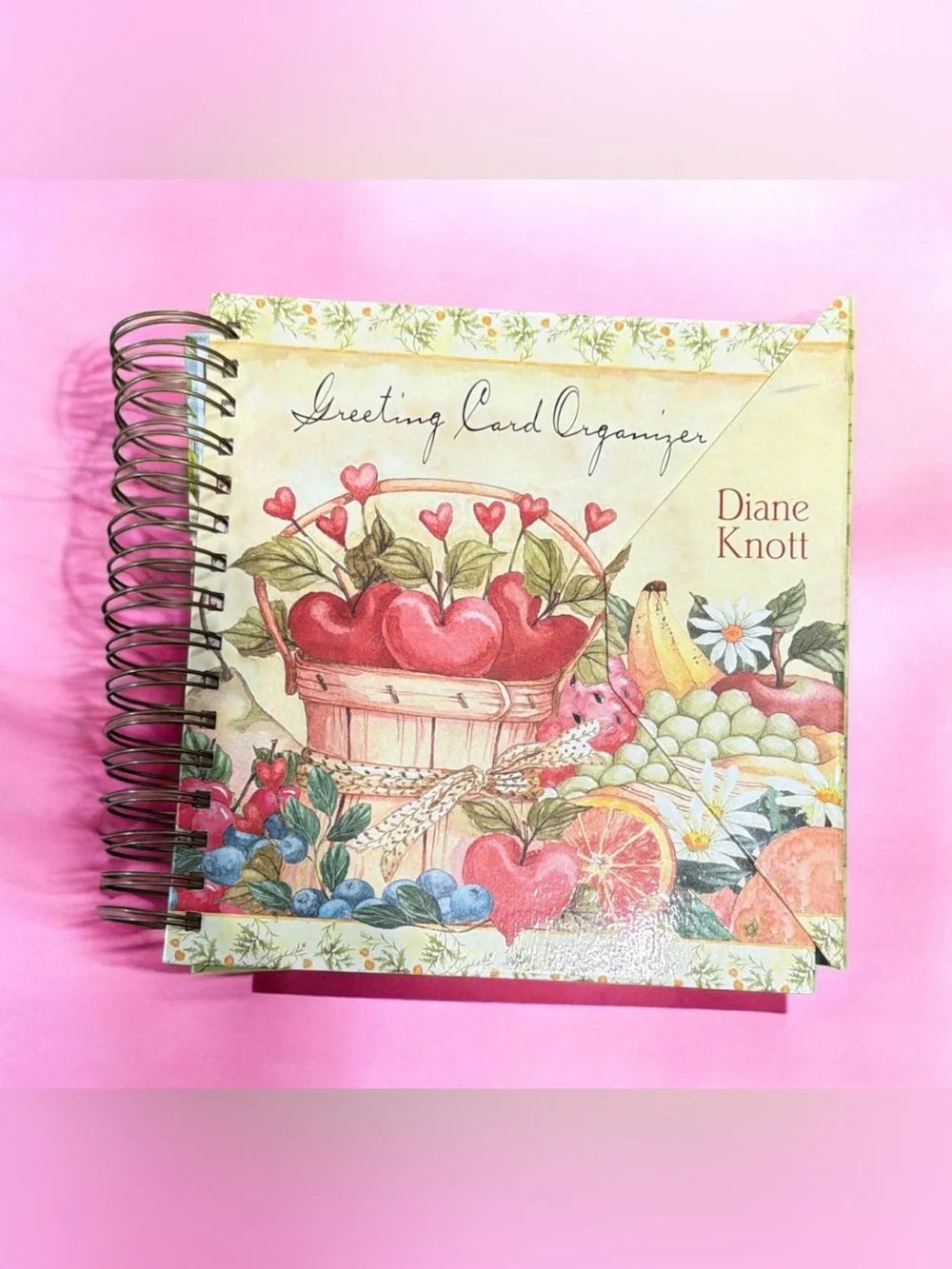 Diane Knott Greeting Card Organizer - Fruit Basket Illustration Vintage
